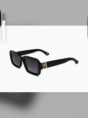 Black Square Sunglasses with Gold Square Accent